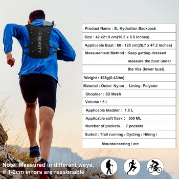 Custom Hydration Vest Jogging Trail Marathon Hiking Cycling Water Bladder Lightweight Water Backpack Hydration Running Vest