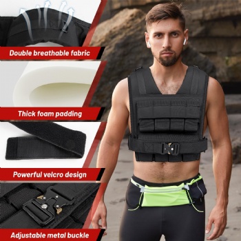 Custom Adjustable 10KG 15KG 20KG Strength Training Weight Vest Fitness Running Weighted Vest for Training Men